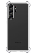 NoXx Hoes Geschikt voor Samsung S23 Ultra Hoesje Siliconen Cover Shock Proof Back Case Shockproof Hoes - Transparant - 2x