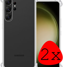 BASEY. BASEY. Samsung Galaxy S23 Ultra Hoesje Shockproof - Transparant - 2 PACK