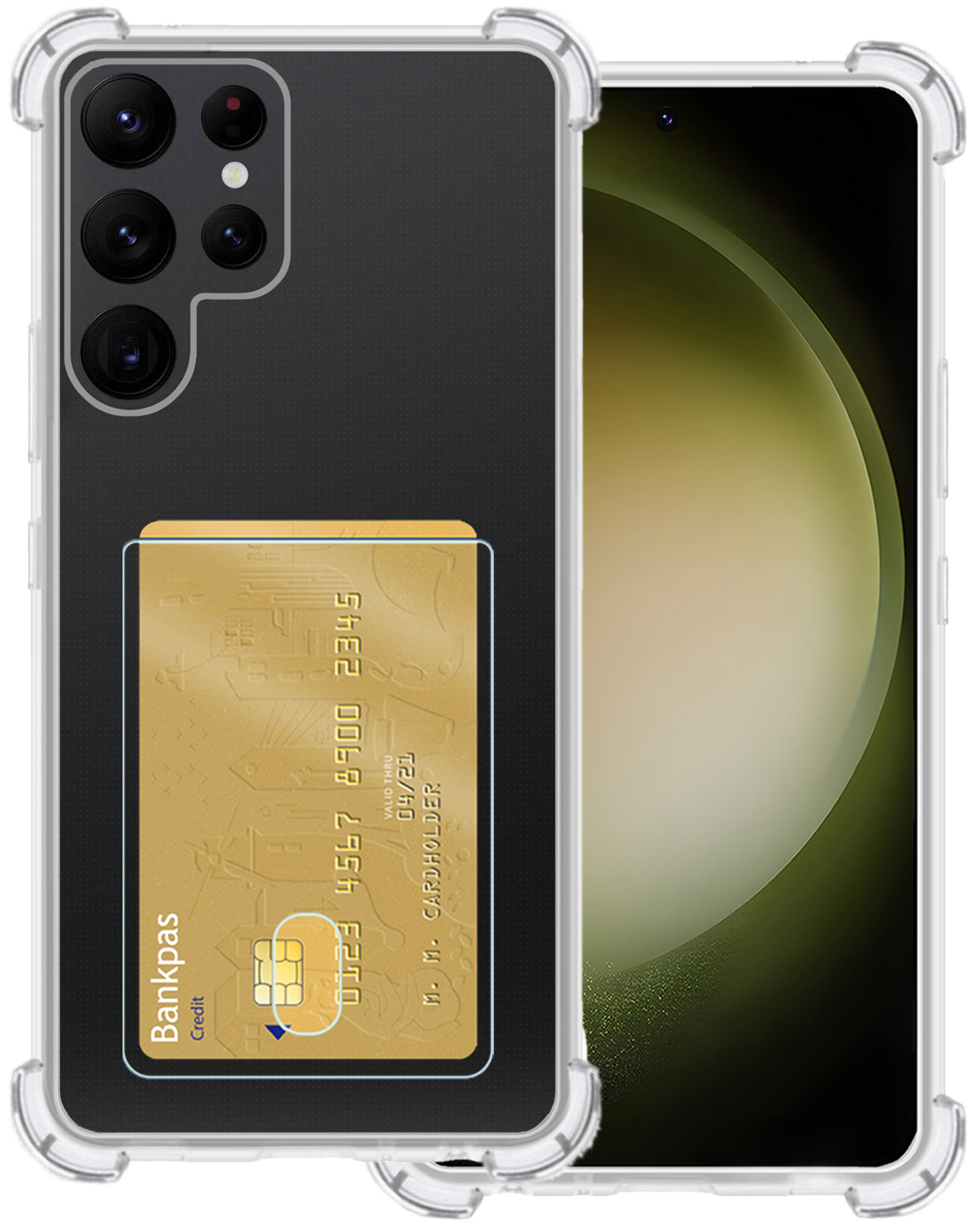 BASEY. Hoes Geschikt voor Samsung S23 Ultra Hoesje Shock Proof Case Hoes - Hoesje Geschikt voor Samsung Galaxy S23 Ultra Hoes Cover Shockproof - Transparant