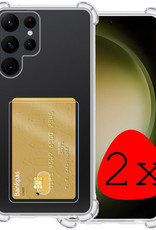 BASEY. Hoes Geschikt voor Samsung S23 Ultra Hoesje Shock Proof Case Hoes - Hoesje Geschikt voor Samsung Galaxy S23 Ultra Hoes Cover Shockproof - Transparant - 2 Stuks