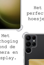 BASEY. Hoes Geschikt voor Samsung S23 Ultra Hoesje Shock Proof Case Hoes - Hoesje Geschikt voor Samsung Galaxy S23 Ultra Hoes Cover Shockproof - Transparant - 2 Stuks