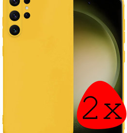 BASEY. BASEY. Samsung Galaxy S23 Ultra Hoesje Siliconen - Geel - 2 PACK