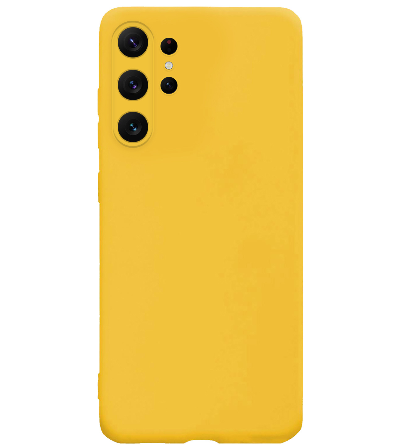 BASEY. Hoes Geschikt voor Samsung S23 Ultra Hoesje Siliconen Back Cover Case - Hoesje Geschikt voor Samsung Galaxy S23 Ultra Hoes Cover Hoesje - Geel - 2 Stuks