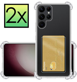 NoXx NoXx Samsung Galaxy S23 Ultra Hoesje Shockproof Pashouder - 2 PACK