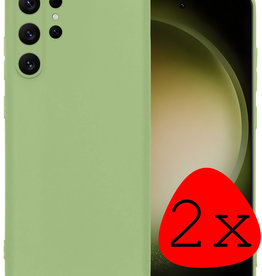 BASEY. BASEY. Samsung Galaxy S23 Ultra Hoesje Siliconen - Groen - 2 PACK