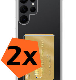 Nomfy Nomfy Samsung Galaxy S23 Ultra Hoesje Shockproof Pashouder - 2 PACK