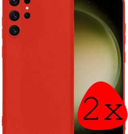 BASEY. BASEY. Samsung Galaxy S23 Ultra Hoesje Siliconen - Rood - 2 PACK