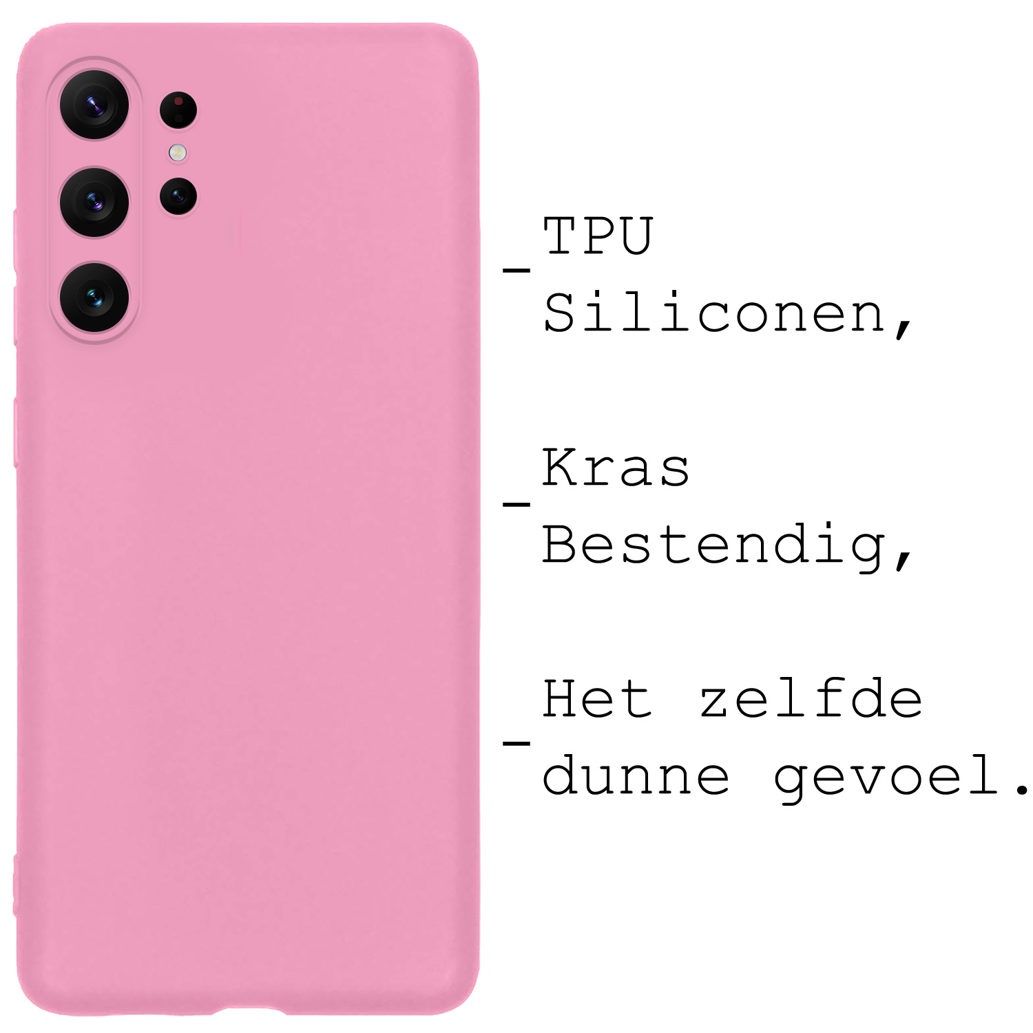 BASEY. Hoes Geschikt voor Samsung S23 Ultra Hoesje Siliconen Back Cover Case - Hoesje Geschikt voor Samsung Galaxy S23 Ultra Hoes Cover Hoesje - Lichtroze - 2 Stuks