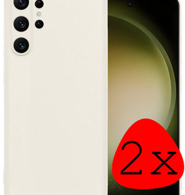 BASEY. BASEY. Samsung Galaxy S23 Ultra Hoesje Siliconen - Wit - 2 PACK
