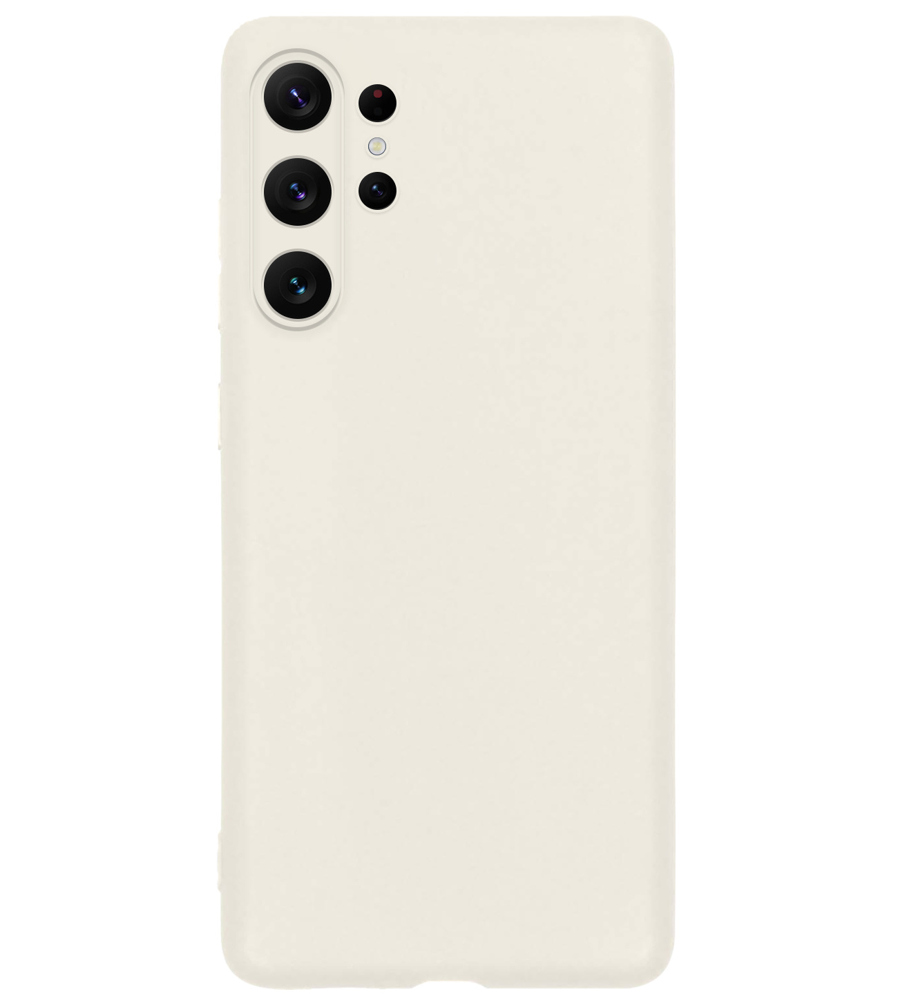 BASEY. Hoes Geschikt voor Samsung S23 Ultra Hoesje Siliconen Back Cover Case - Hoesje Geschikt voor Samsung Galaxy S23 Ultra Hoes Cover Hoesje - Wit - 2 Stuks
