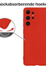 Nomfy Hoesje Geschikt voor Samsung S23 Ultra Hoesje Siliconen Cover Case - Hoes Geschikt voor Samsung Galaxy S23 Ultra Hoes Back Case - 2-PACK - Rood