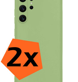 Nomfy Nomfy Samsung Galaxy S23 Ultra Hoesje Siliconen - Groen - 2 PACK