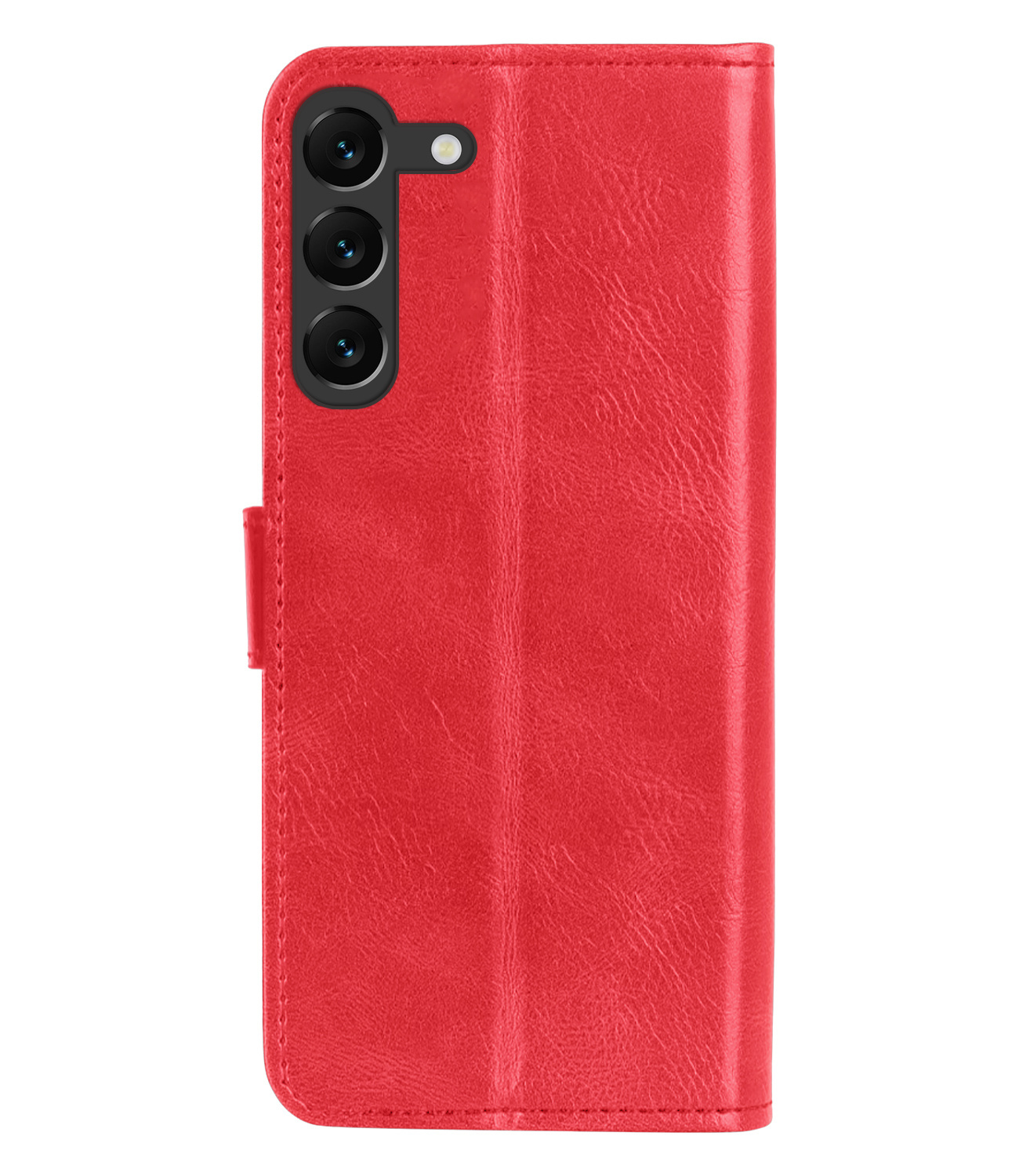 BASEY. Hoes Geschikt voor Samsung S23 Plus Hoesje Bookcase Hoes Flip Case Book Cover Met Screenprotector - Hoesje Geschikt voor Samsung Galaxy S23 Plus Hoes Book Case Hoesje - Rood