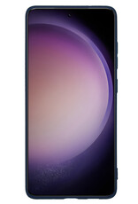 Nomfy Samsung S23 Ultra Hoesje Siliconen Case Back Cover Samsung Galaxy S23 Ultra Hoes Cover Silicone - Donker Blauw - 2X