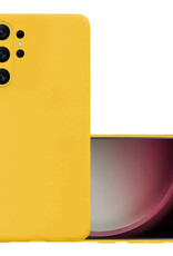 NoXx Hoes Geschikt voor Samsung S23 Ultra Hoesje Cover Siliconen Back Case Hoes - Geel