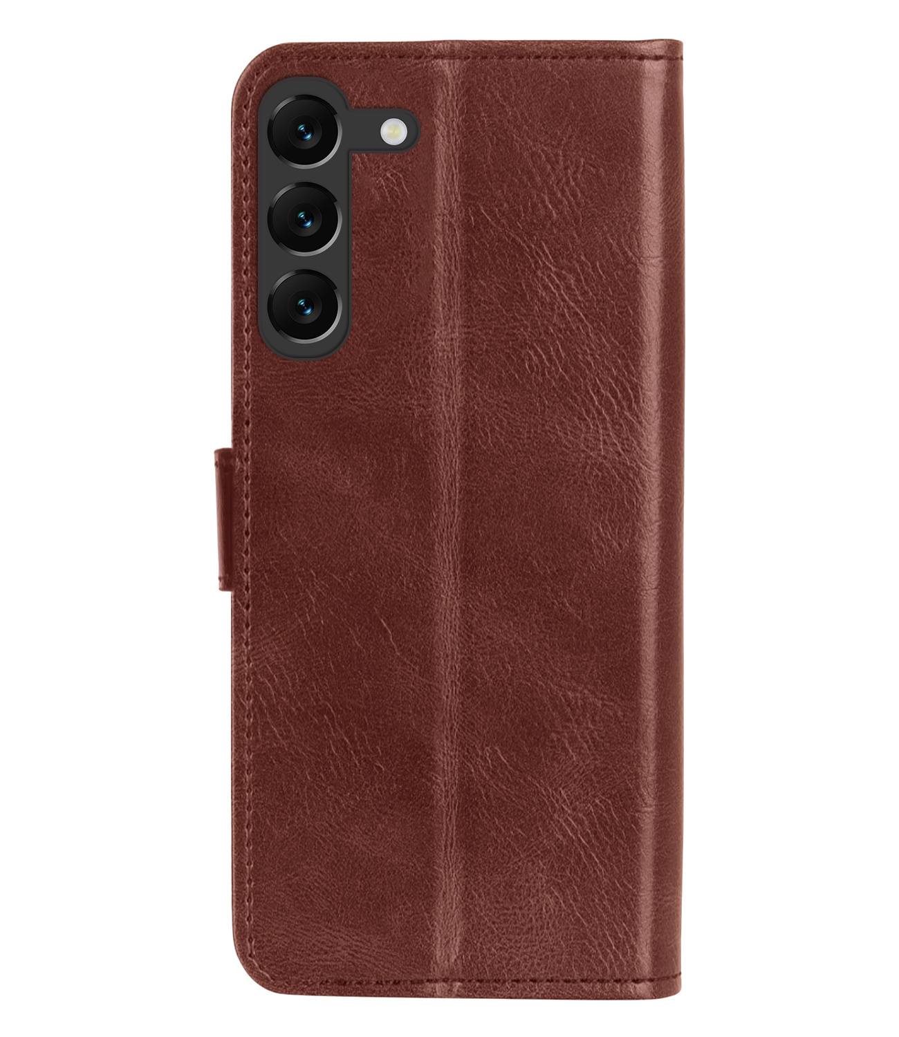BASEY. Hoes Geschikt voor Samsung S23 Plus Hoesje Bookcase Hoes Flip Case Book Cover Met 2x Screenprotector - Hoesje Geschikt voor Samsung Galaxy S23 Plus Hoes Book Case Hoesje - Bruin
