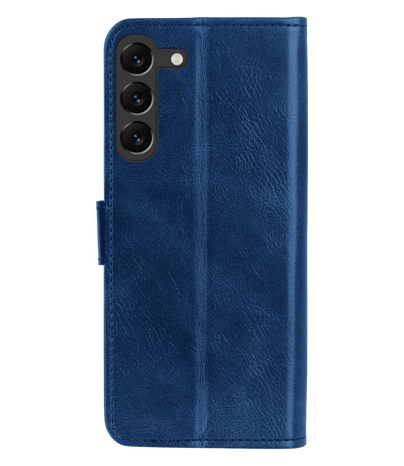 BASEY. Hoes Geschikt voor Samsung S23 Plus Hoesje Bookcase Hoes Flip Case Book Cover Met 2x Screenprotector - Hoesje Geschikt voor Samsung Galaxy S23 Plus Hoes Book Case Hoesje - Donkerblauw