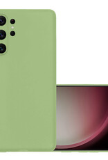 NoXx Hoes Geschikt voor Samsung S23 Ultra Hoesje Cover Siliconen Back Case Hoes - Groen