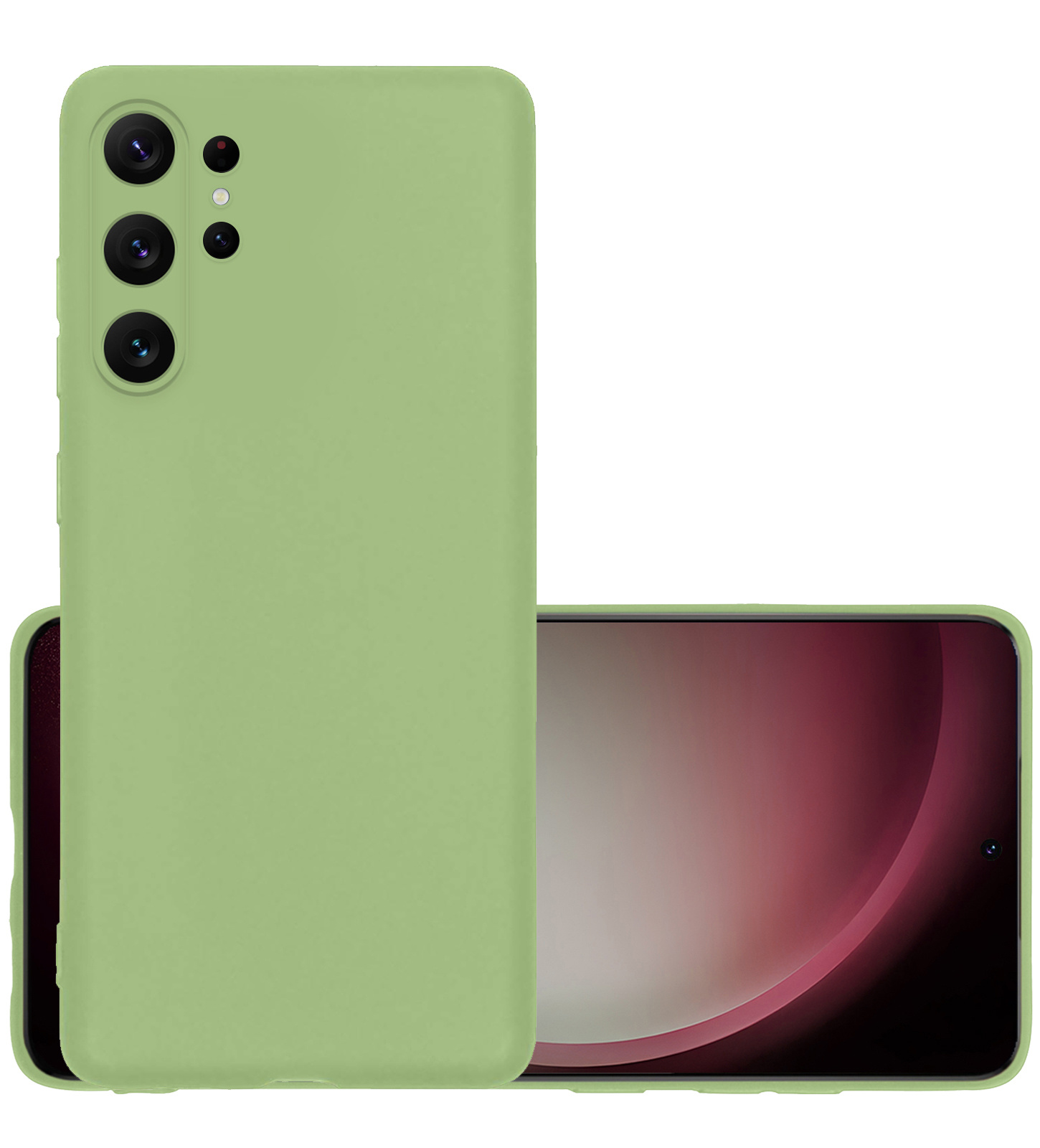 NoXx Hoes Geschikt voor Samsung S23 Ultra Hoesje Cover Siliconen Back Case Hoes - Groen
