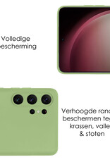NoXx Hoes Geschikt voor Samsung S23 Ultra Hoesje Cover Siliconen Back Case Hoes - Groen