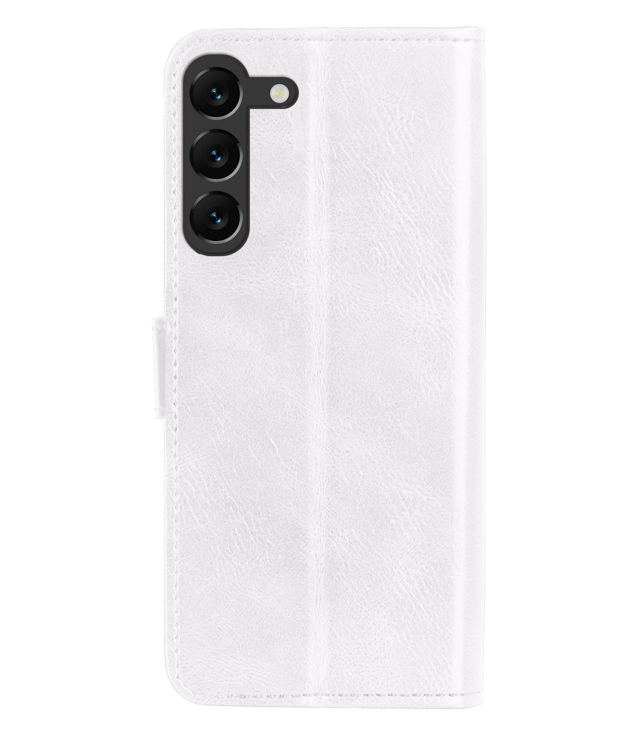 BASEY. Hoes Geschikt voor Samsung S23 Plus Hoesje Bookcase Hoes Flip Case Book Cover Met 2x Screenprotector - Hoesje Geschikt voor Samsung Galaxy S23 Plus Hoes Book Case Hoesje - Wit