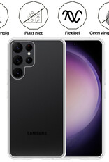 Nomfy Hoesje Geschikt voor Samsung S23 Ultra Hoesje Siliconen Cover Case - Hoes Geschikt voor Samsung Galaxy S23 Ultra Hoes Back Case - Transparant