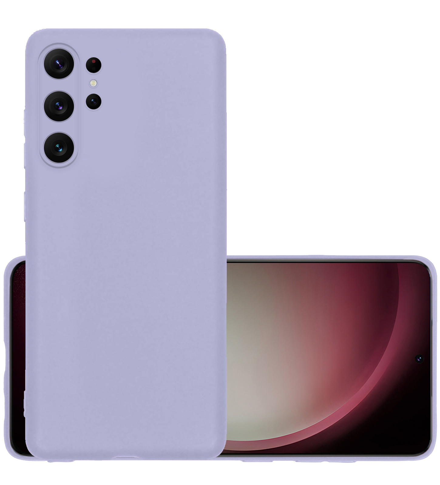 NoXx Hoes Geschikt voor Samsung S23 Ultra Hoesje Cover Siliconen Back Case Hoes - Lila