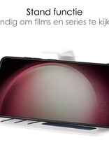 Hoes Geschikt voor Samsung S23 Plus Hoesje Book Case Hoes Flip Cover Wallet Bookcase Met Screenprotector - Wit