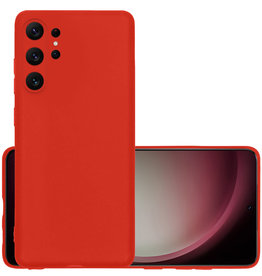 NoXx NoXx Samsung Galaxy S23 Ultra Hoesje Siliconen - Rood