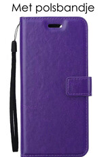 NoXx Hoes Geschikt voor Samsung S23 Plus Hoesje Book Case Hoes Flip Cover Wallet Bookcase Met 2x Screenprotector - Paars