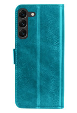 NoXx Hoes Geschikt voor Samsung S23 Plus Hoesje Book Case Hoes Flip Cover Wallet Bookcase Met 2x Screenprotector - Turquoise