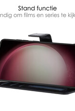 NoXx Hoes Geschikt voor Samsung S23 Plus Hoesje Book Case Hoes Flip Cover Wallet Bookcase Met 2x Screenprotector - Zwart