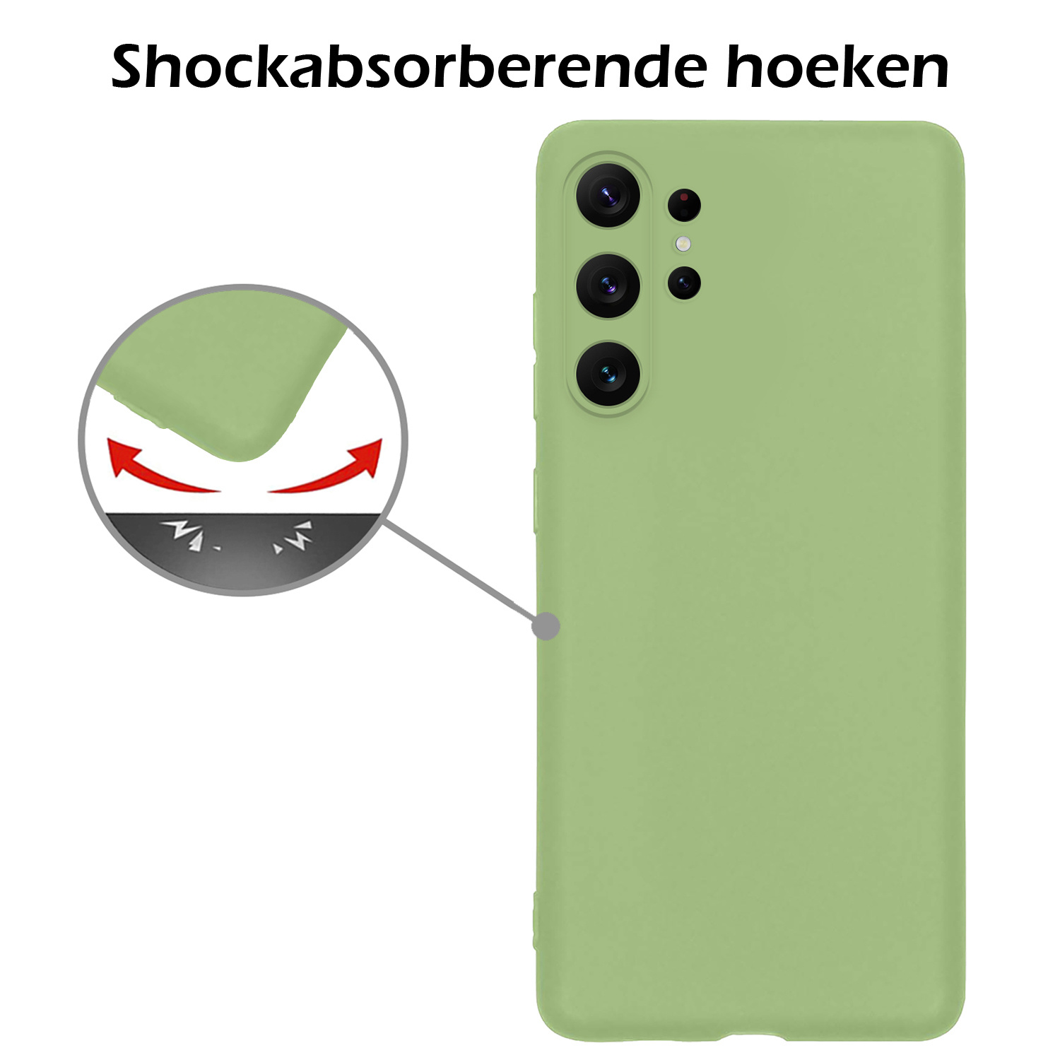 Nomfy Hoesje Geschikt voor Samsung S23 Ultra Hoesje Siliconen Cover Case - Hoes Geschikt voor Samsung Galaxy S23 Ultra Hoes Back Case - Groen