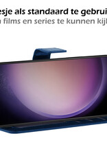 Nomfy Hoesje Geschikt voor Samsung S23 Plus Hoes Bookcase Flipcase Book Cover Met Screenprotector - Hoes Geschikt voor Samsung Galaxy S23 Plus Hoesje Book Case - Donkerblauw