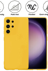 Nomfy Hoesje Geschikt voor Samsung S23 Ultra Hoesje Siliconen Cover Case - Hoes Geschikt voor Samsung Galaxy S23 Ultra Hoes Back Case - Geel