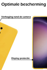 Nomfy Hoesje Geschikt voor Samsung S23 Ultra Hoesje Siliconen Cover Case - Hoes Geschikt voor Samsung Galaxy S23 Ultra Hoes Back Case - Geel