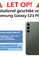 Hoesje Geschikt voor Samsung S23 Plus Hoes Bookcase Flipcase Book Cover Met Screenprotector - Hoes Geschikt voor Samsung Galaxy S23 Plus Hoesje Book Case - Rood