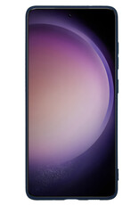 Nomfy Hoesje Geschikt voor Samsung S23 Ultra Hoesje Siliconen Cover Case - Hoes Geschikt voor Samsung Galaxy S23 Ultra Hoes Back Case - Donkerblauw