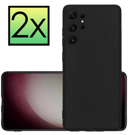 NoXx NoXx Samsung Galaxy S23 Ultra Hoesje Siliconen - Zwart - 2 PACK