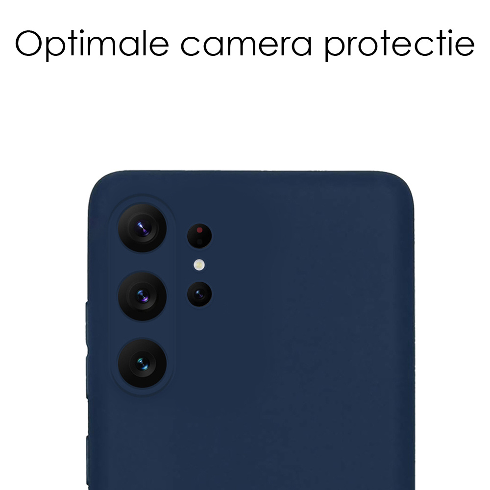 NoXx Hoes Geschikt voor Samsung S23 Ultra Hoesje Cover Siliconen Back Case Hoes - Donkerblauw - 2x