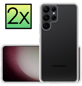 NoXx NoXx Samsung Galaxy S23 Ultra Hoesje Siliconen - Transparant - 2 PACK