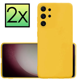 NoXx NoXx Samsung Galaxy S23 Ultra Hoesje Siliconen - Geel - 2 PACK