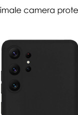 NoXx Hoes Geschikt voor Samsung S23 Ultra Hoesje Cover Siliconen Back Case Hoes - Zwart