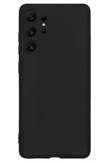 NoXx Hoes Geschikt voor Samsung S23 Ultra Hoesje Cover Siliconen Back Case Hoes - Zwart