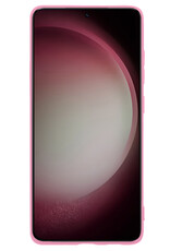NoXx Hoes Geschikt voor Samsung S23 Ultra Hoesje Cover Siliconen Back Case Hoes - Lichtroze - 2x