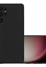 NoXx Hoes Geschikt voor Samsung S23 Ultra Hoesje Cover Siliconen Back Case Hoes - Zwart