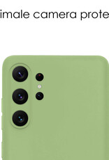 NoXx Hoes Geschikt voor Samsung S23 Ultra Hoesje Cover Siliconen Back Case Hoes - Groen - 2x