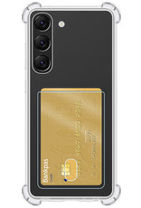 Nomfy Hoesje Geschikt voor Samsung S23 Plus Hoesje Pasjeshouder Shockproof Pas Houder Met Screenprotector - Hoesje Geschikt voor Samsung Galaxy S23 Plus Hoes Met Kaarthouder - Transparant