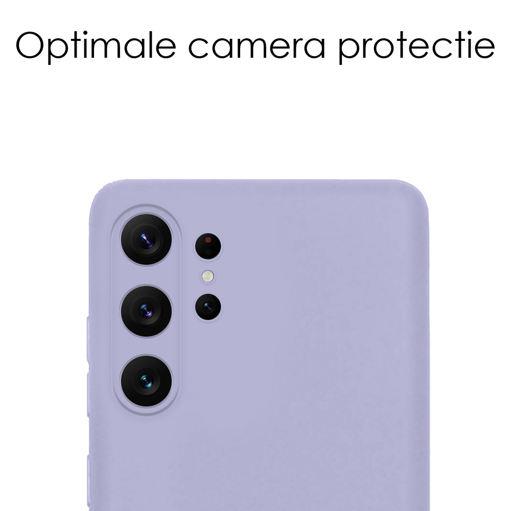 NoXx Hoes Geschikt voor Samsung S23 Ultra Hoesje Cover Siliconen Back Case Hoes - Lila - 2x