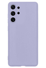 NoXx Hoes Geschikt voor Samsung S23 Ultra Hoesje Cover Siliconen Back Case Hoes - Lila - 2x